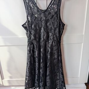 Express Black Lace Floral Dress